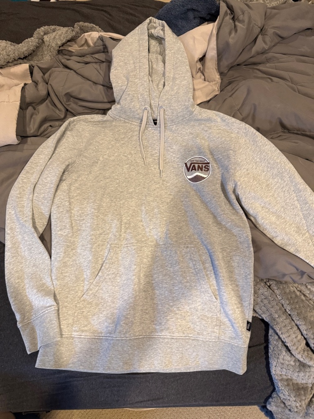 Vans Light Gray Pullover Hoodie with Chest logo
